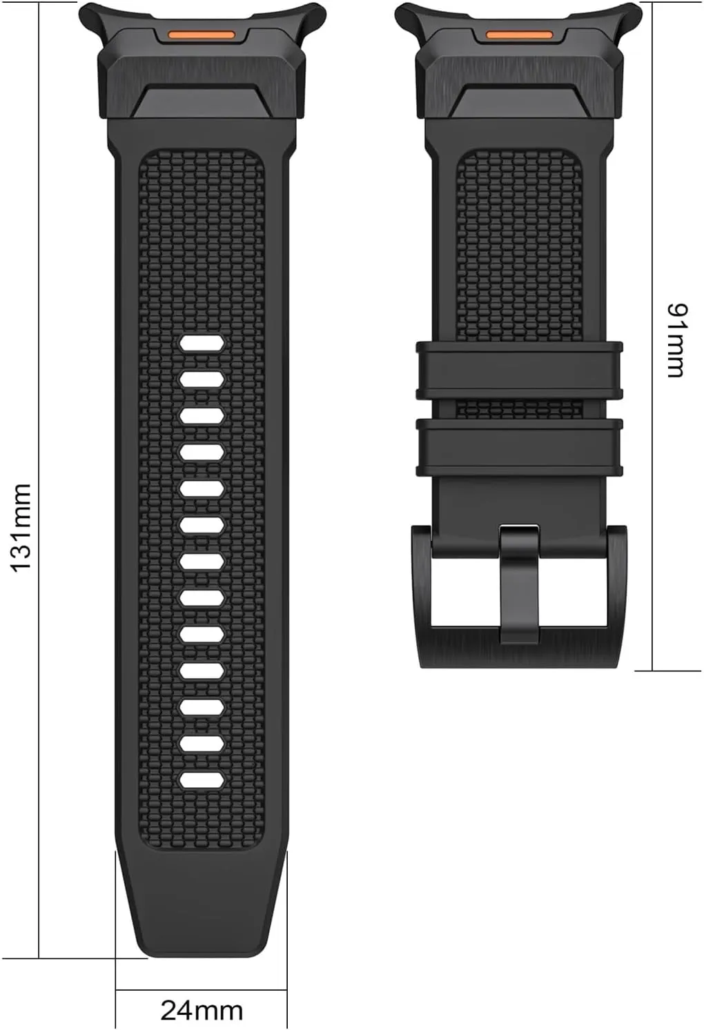 Metal Silicone Strap For Samsung Galaxy Watch Ultra 47mm Rubber Bracelet Wristband For Galaxy Watch 7 Ultra 47mm Watchbands