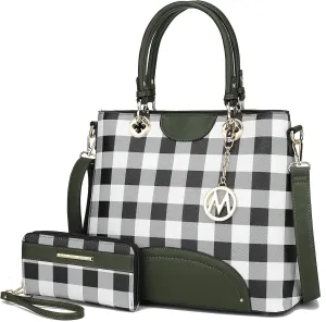 Mia K Collection Shoulder Bag for Women & Wristlet Wallet Purse Set: PU Leather Crossbody Tote Top-Handle Handbag