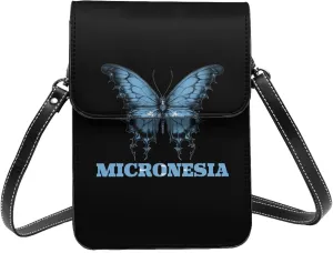 Micronesia Micronesians Butterflies Flag Small Crossbody Bag Is A Shoulder Bag Designed For Women And Girls Cell Phone Crossbody Wallet Purses With Card Slots Adjustable Strap