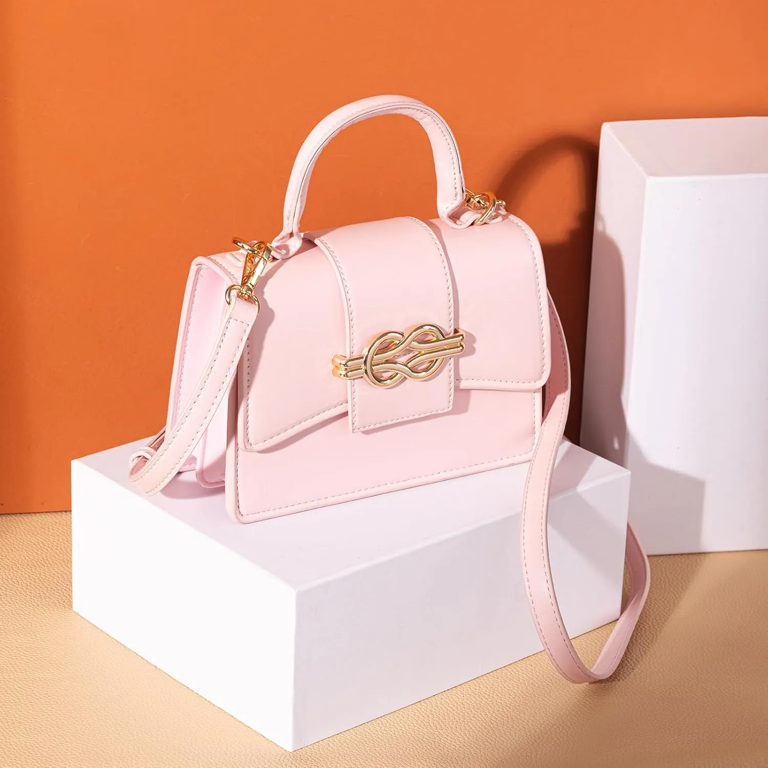 Milan Chiva Small Top Handle Purses for Women Mini Satchel Crossbody Bag Elegant Square Bag
