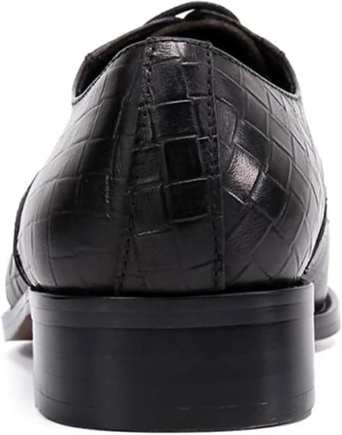 MILDSEVEN Men's Crocodile Pattern Uniform Dress Shoes, Casual Lace Up Real Leather Business Brogues, British Fashion Large Size Wedding Shoes