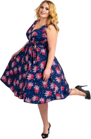 Miss Lavish London Women's Plus Size Dresses Floral Retro Rockabilly 40s and 50s Vintage Bridesmaid Dresses
