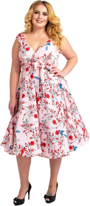 Miss Lavish London Women's Plus Size Dresses Floral Retro Rockabilly 40s and 50s Vintage Bridesmaid Dresses