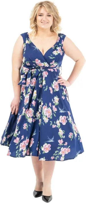 Miss Lavish London Women's Plus Size Dresses Floral Retro Rockabilly 40s and 50s Vintage Bridesmaid Dresses
