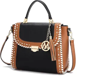MKF Collection Crossbody Bag for Women, Vegan Leather Satchel Bags Top Handle Shoulder Bag Handbag Purse by Mia K