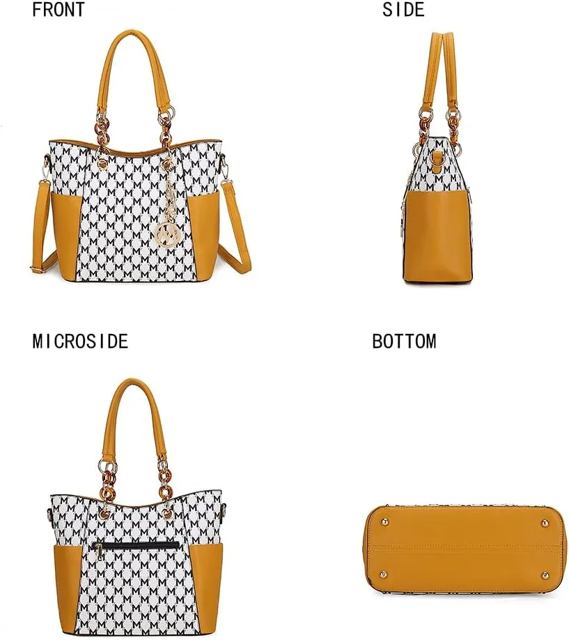 MKF Collection Shoulder Bag for Women, PU Leather Pocketbook Top-Handle Crossbody Purse Tote Satchel Handbag