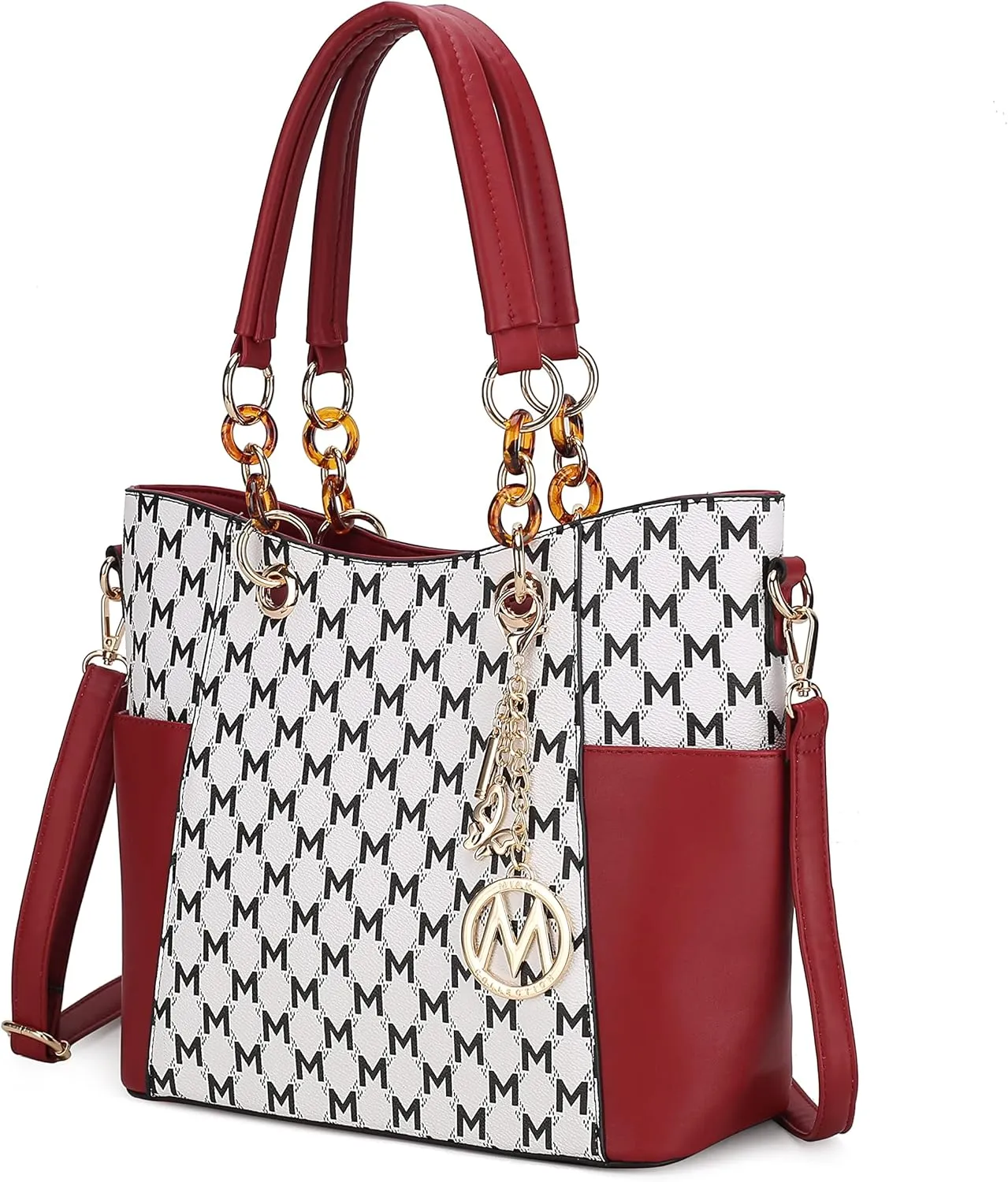 MKF Collection Shoulder Bag for Women, PU Leather Pocketbook Top-Handle Crossbody Purse Tote Satchel Handbag
