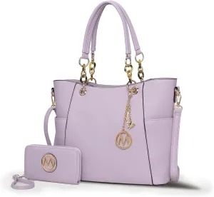 MKF Collection Tote Bag for Women, Handbag Set with Wallet-Top-Handle- Vegan Leather Purse