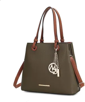 MKF Collection Tote Bag for Women, Vegan Leather Top-Handle Handbag Crossover Purse