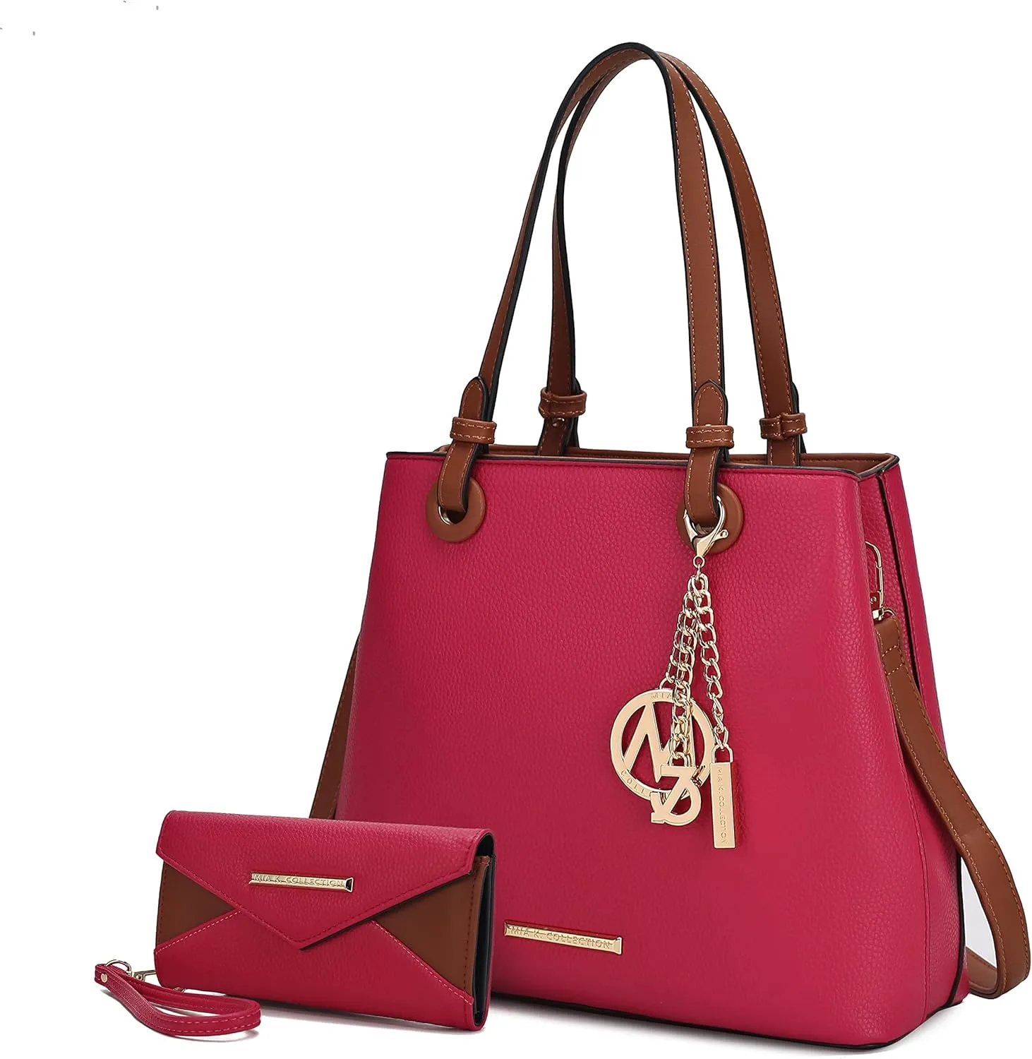 MKF Collection Tote Bag for Women With Wallet, Vegan Leather Top-Handle Handbag Crossover Purse by Mia k