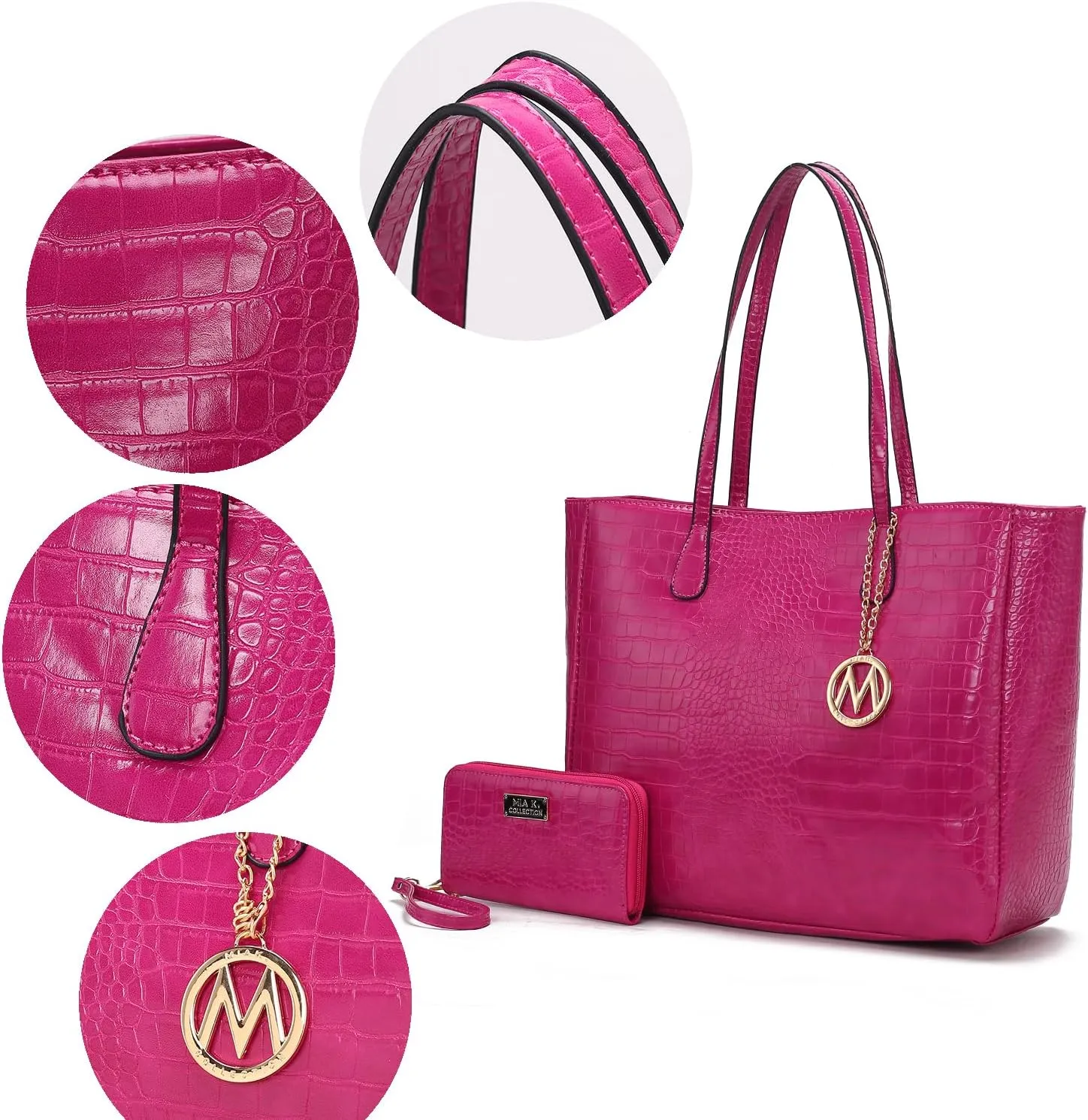MKF Collection Tote Bag with Wristlet Wallet for Women, Vegan Leather Top-Handle Shoulder Bag Handbag Purse By Mia K