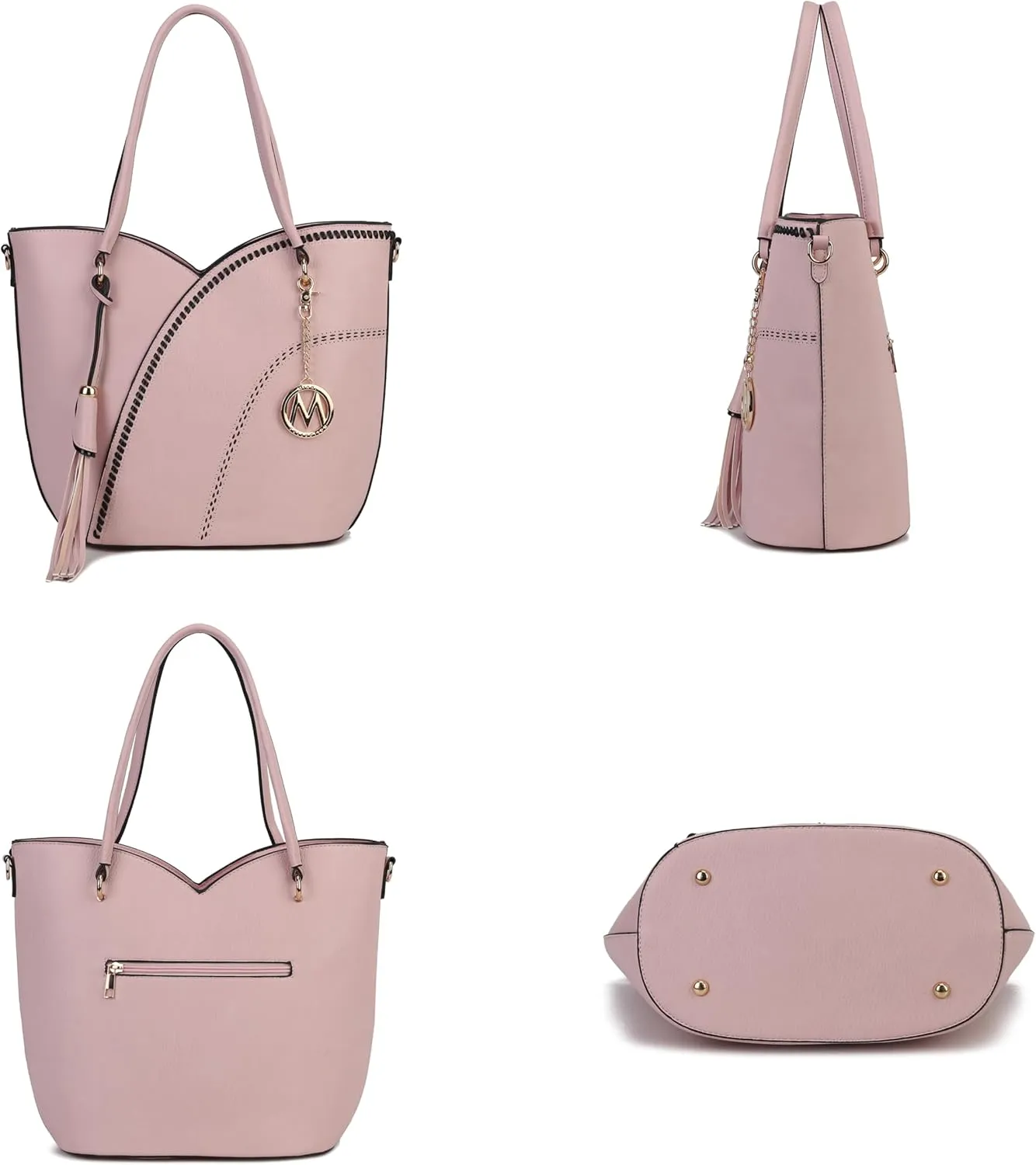 MKF Collection Tote Bag With Wristlet Wallet for Women,Vegan Leather Set Handbag Purse, Top-Handle 2 Pieces By Mia K