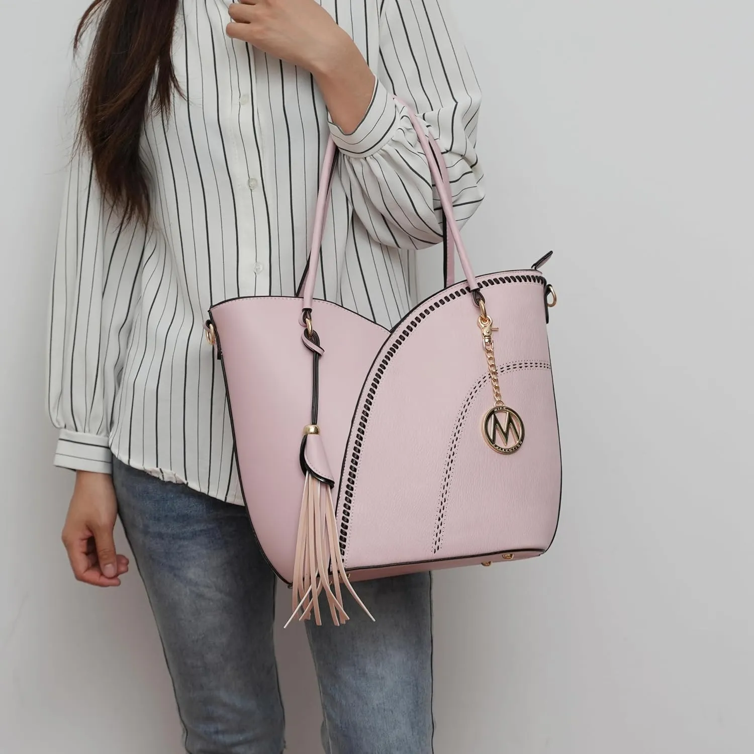 MKF Collection Tote Bag With Wristlet Wallet for Women,Vegan Leather Set Handbag Purse, Top-Handle 2 Pieces By Mia K