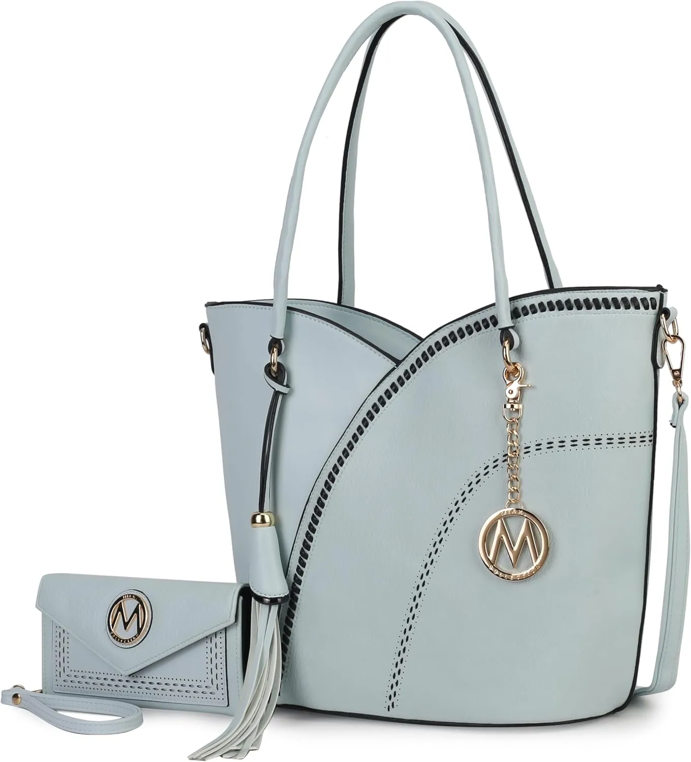 MKF Collection Tote Bag With Wristlet Wallet for Women,Vegan Leather Set Handbag Purse, Top-Handle 2 Pieces By Mia K