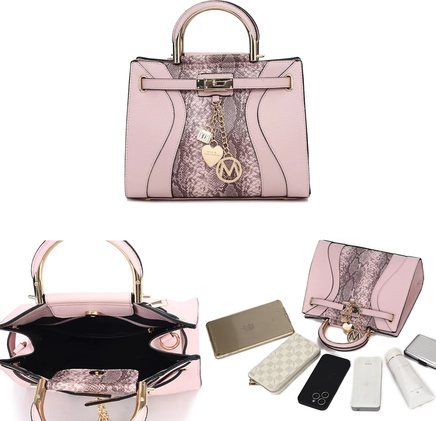 MKF Collection Women's Satchel Bag,Vegan Leather Top Handle Shoulder Bag Handbag Purse by Mia K