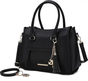MKF Collection Women's Shoulder Bag, PU Leather Purse, Satchel Bag Crossbody Strap, Top Handle Large Handbag by Mia K