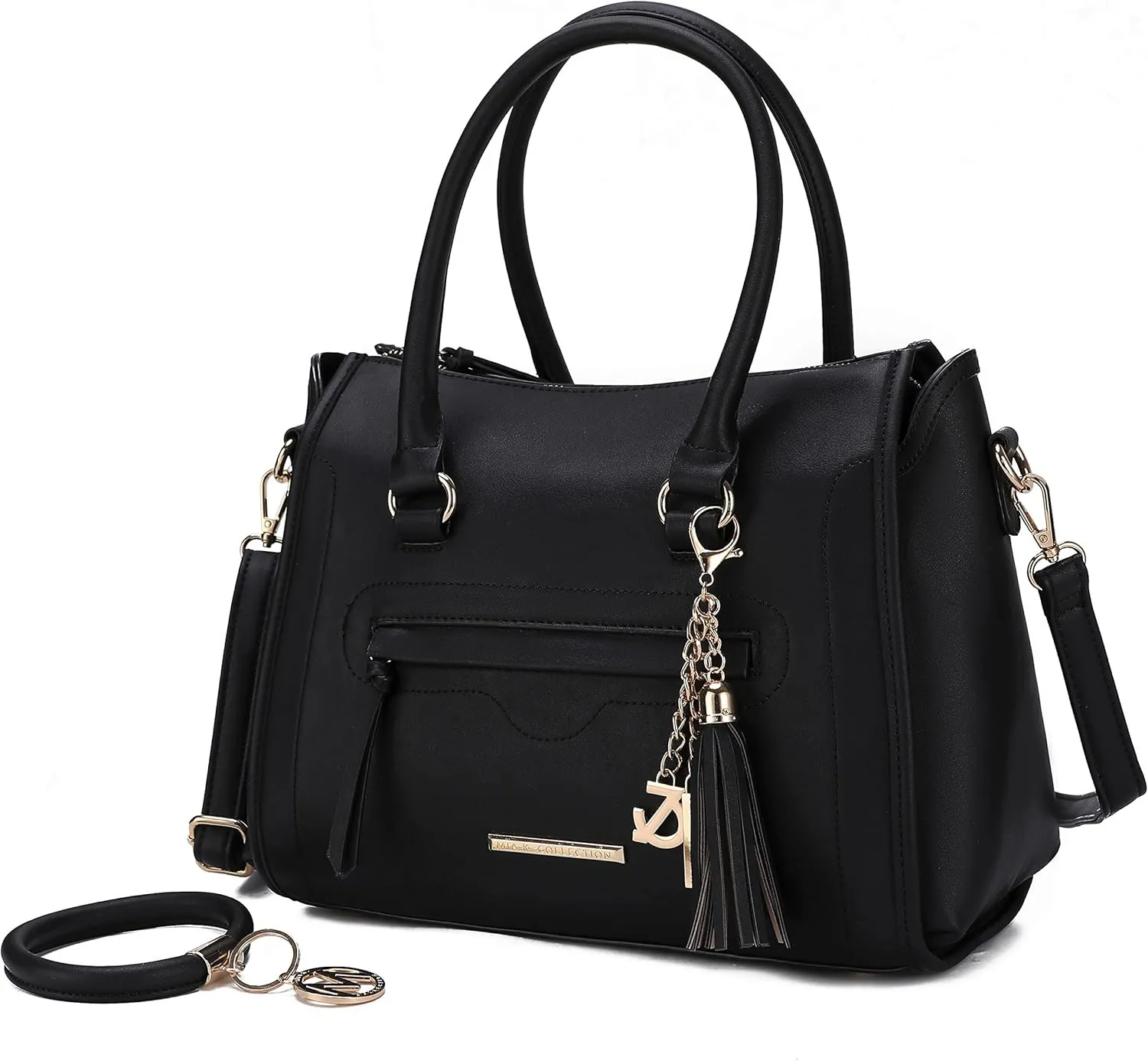 MKF Collection Women's Shoulder Bag, PU Leather Purse, Satchel Bag Crossbody Strap, Top Handle Large Handbag by Mia K