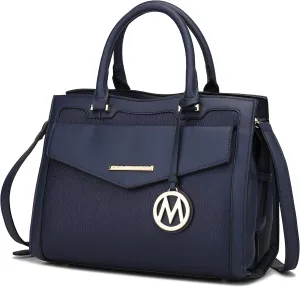 MKF Collection Women's Shoulder Bag, PU Leather Purse, Satchel Bag Crossbody Strap, Top Handle Large Handbag by Mia K