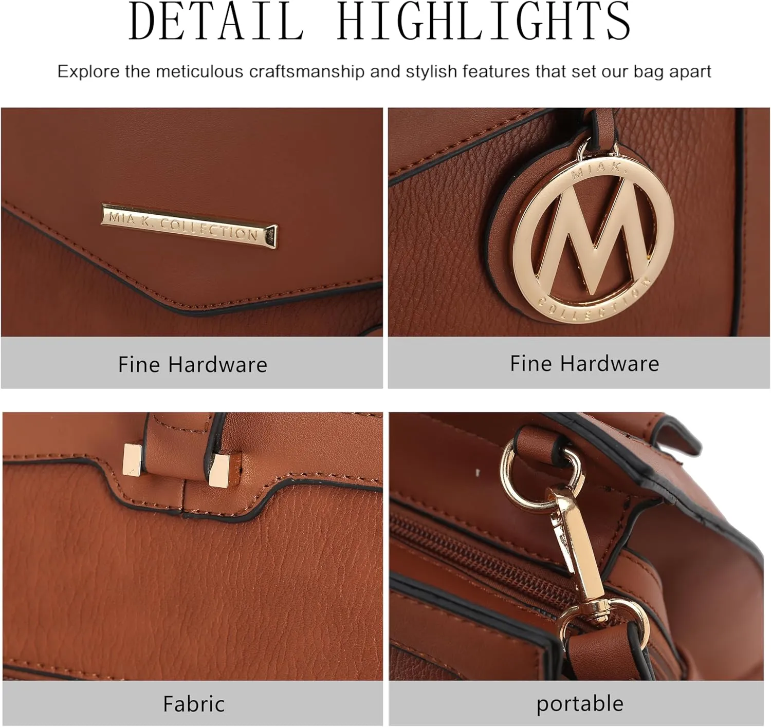 MKF Collection Women's Shoulder Bag, PU Leather Purse, Satchel Bag Crossbody Strap, Top Handle Large Handbag by Mia K