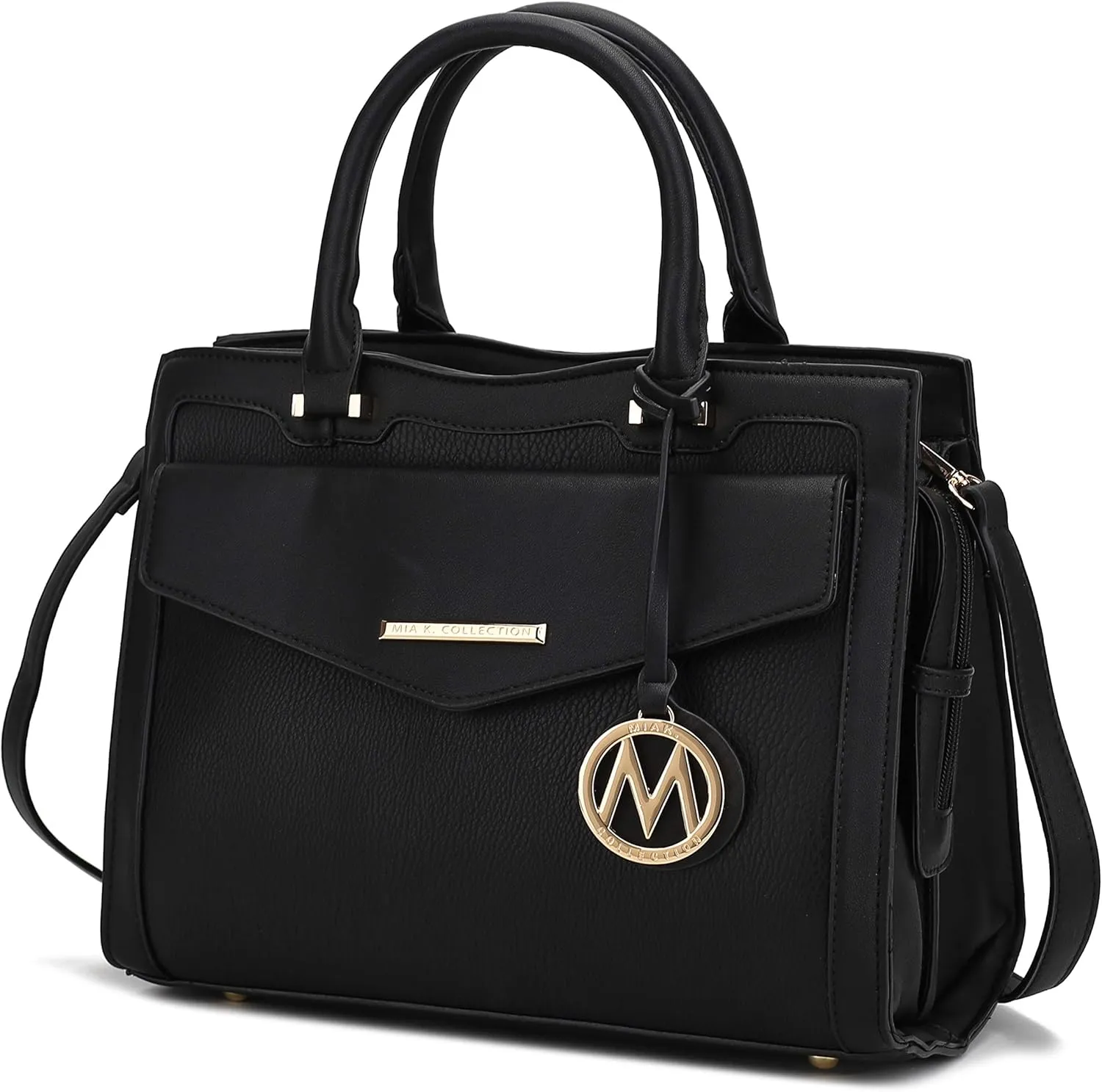 MKF Collection Women's Shoulder Bag, PU Leather Purse, Satchel Bag Crossbody Strap, Top Handle Large Handbag by Mia K