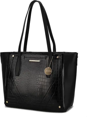 MKF Satchel Handbag for Women: PU Leather Shoulder Bag – Top Handle Tote Purse, Ladies Fashion Pocketbook