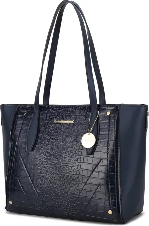 MKF Satchel Handbag for Women: PU Leather Shoulder Bag – Top Handle Tote Purse, Ladies Fashion Pocketbook