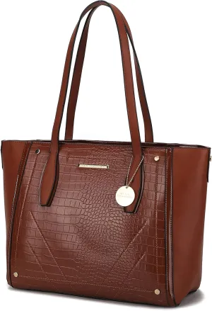 MKF Satchel Handbag for Women: PU Leather Shoulder Bag – Top Handle Tote Purse, Ladies Fashion Pocketbook