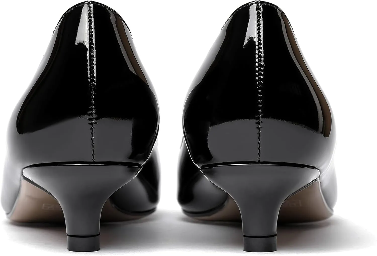MODENCOCO Women's Pointed Toe Slip On Solid Patent Kitten Low Heel Pumps Shoes 1.5 Inch