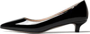 MODENCOCO Women's Pointed Toe Slip On Solid Patent Kitten Low Heel Pumps Shoes 1.5 Inch