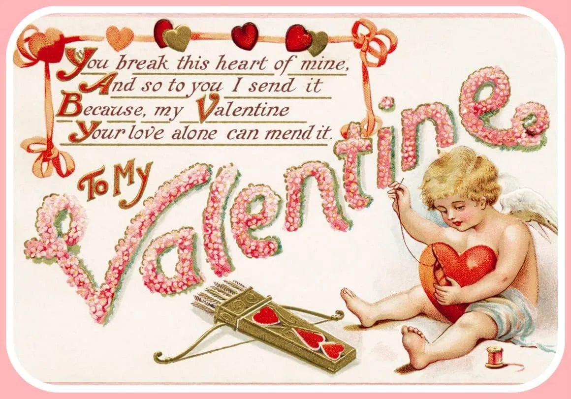 Monahan Valentines Placemats for Valentines Day Table Decorations, Valentines Party Decorations - Paper Placemats Disposable, Table Mats, Cupid, Hearts Place Mats Pk 25, Red, 12x18