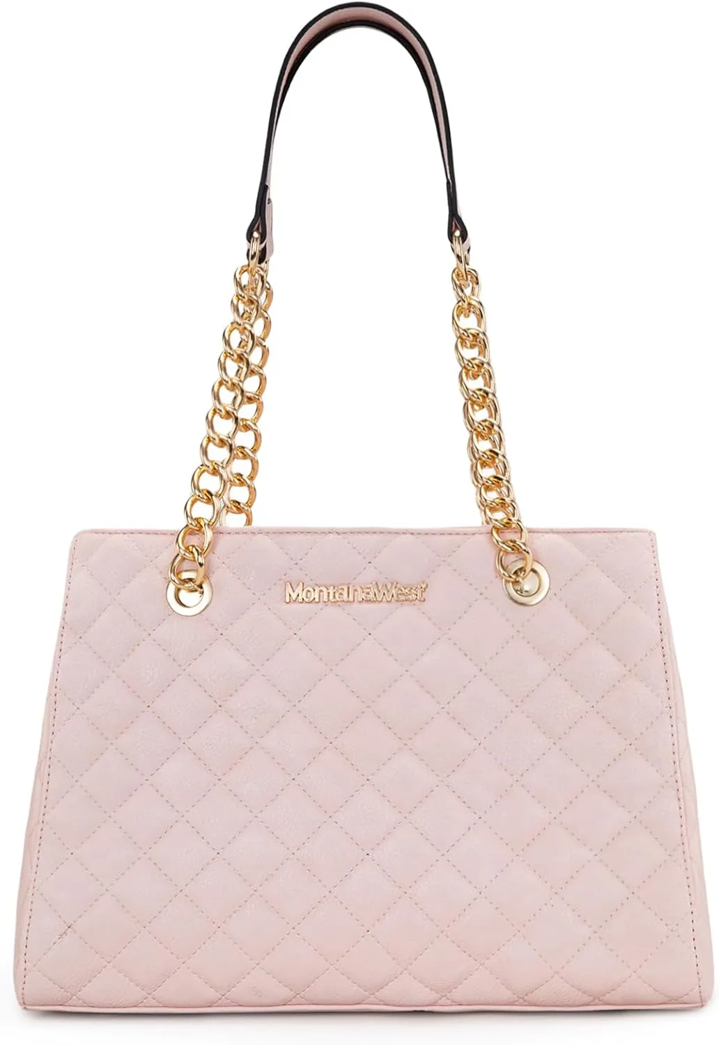 Montana West MEDIUM Tote Bag for Women Quilted Chain Handbags Shoulder Purse