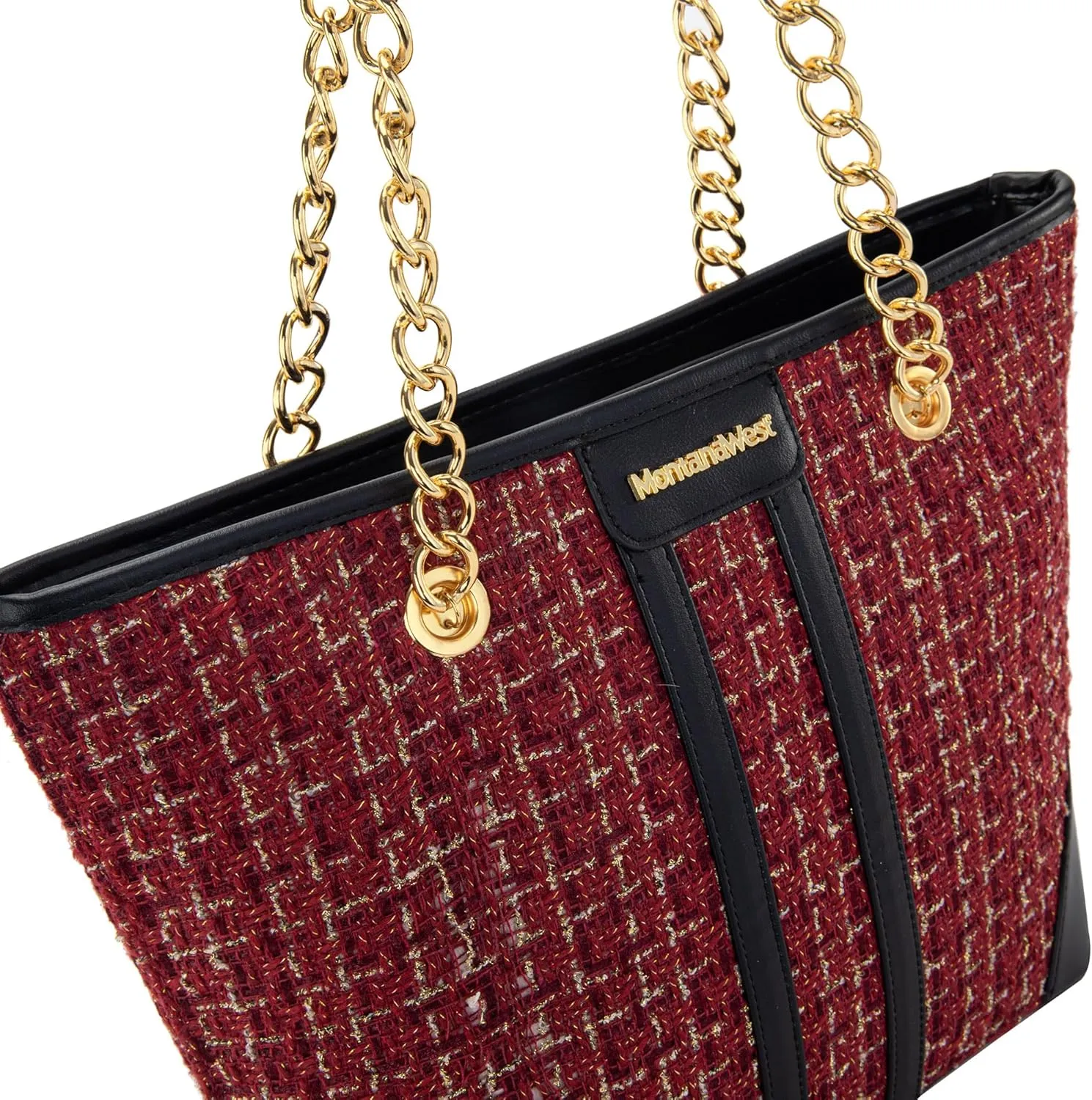 Montana West MEDIUM Tote Bag for Women Quilted Chain Handbags Shoulder Purse