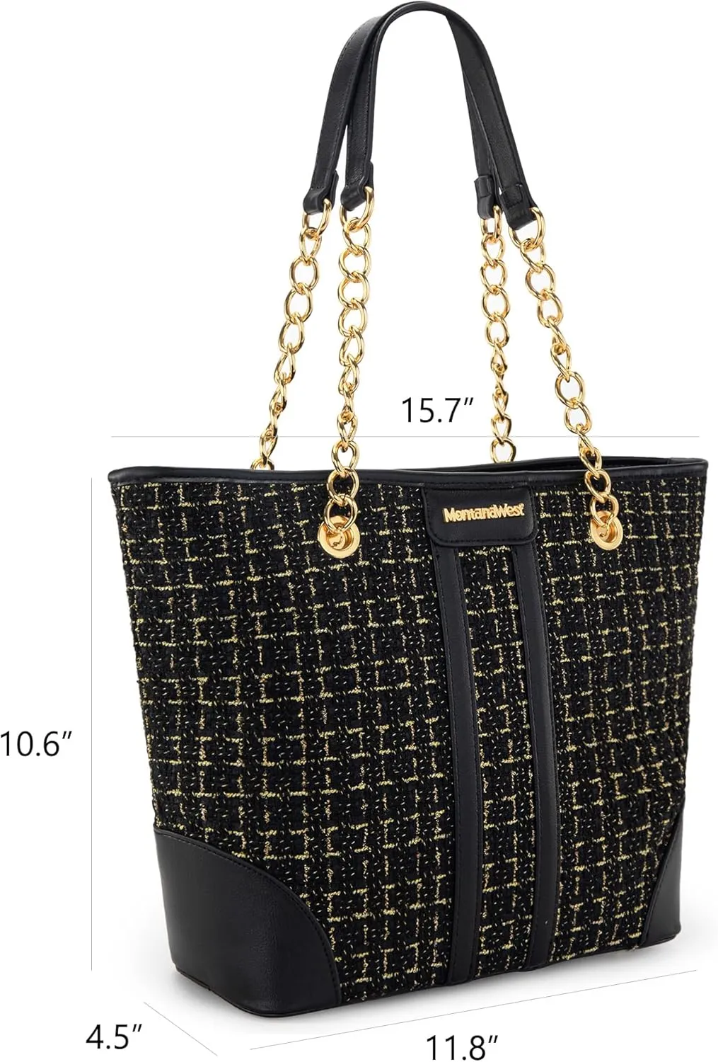 Montana West MEDIUM Tote Bag for Women Quilted Chain Handbags Shoulder Purse