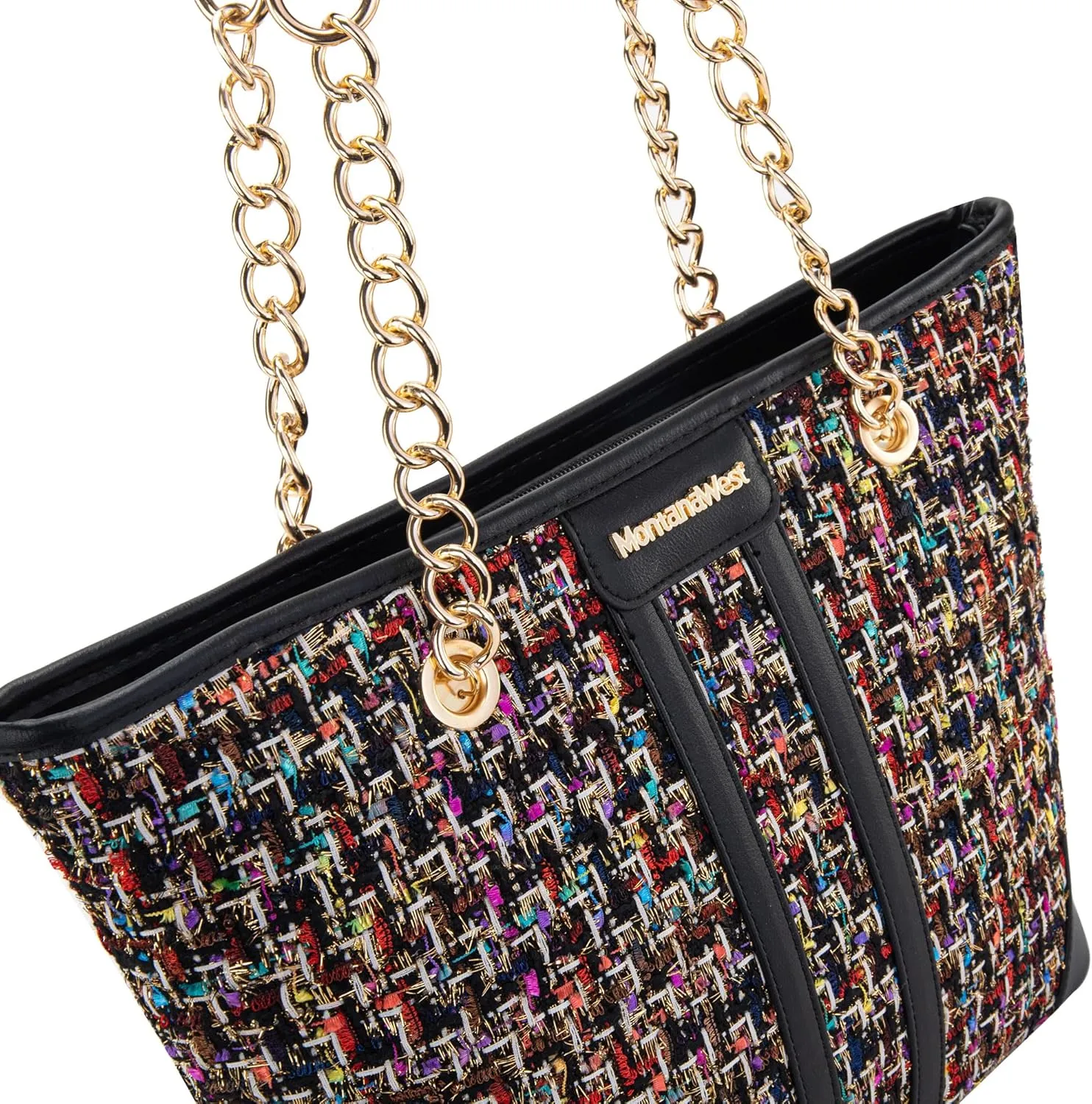 Montana West MEDIUM Tote Bag for Women Quilted Chain Handbags Shoulder Purse
