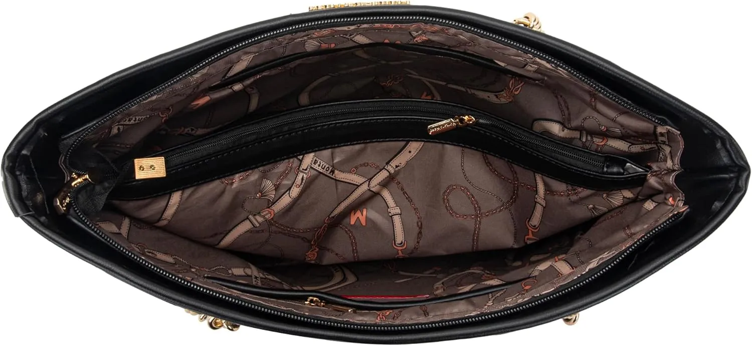 Montana West MEDIUM Tote Bag for Women Quilted Chain Handbags Shoulder Purse