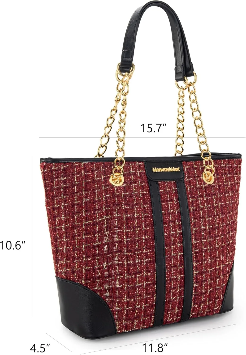 Montana West MEDIUM Tote Bag for Women Quilted Chain Handbags Shoulder Purse