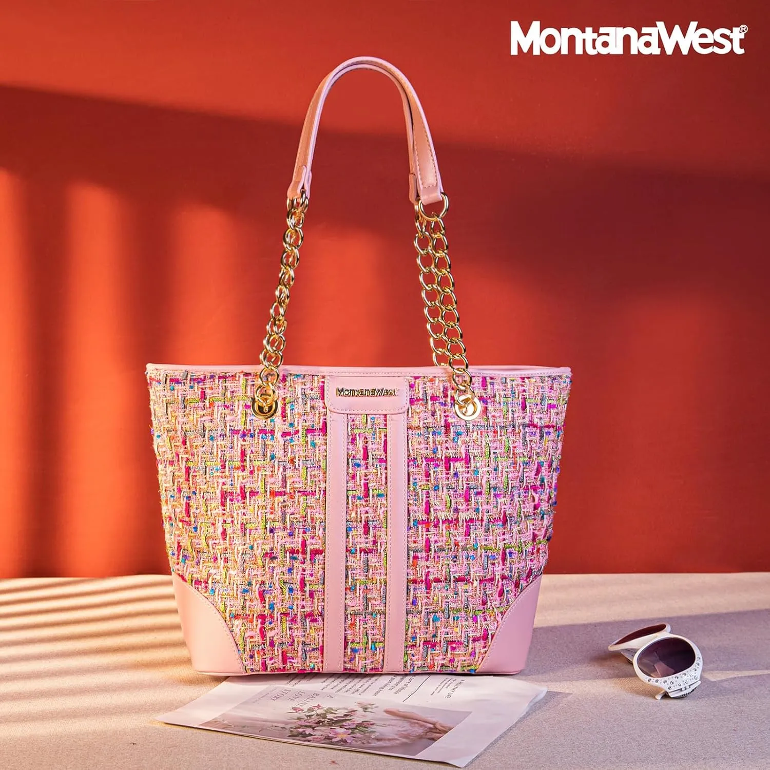 Montana West MEDIUM Tote Bag for Women Quilted Chain Handbags Shoulder Purse