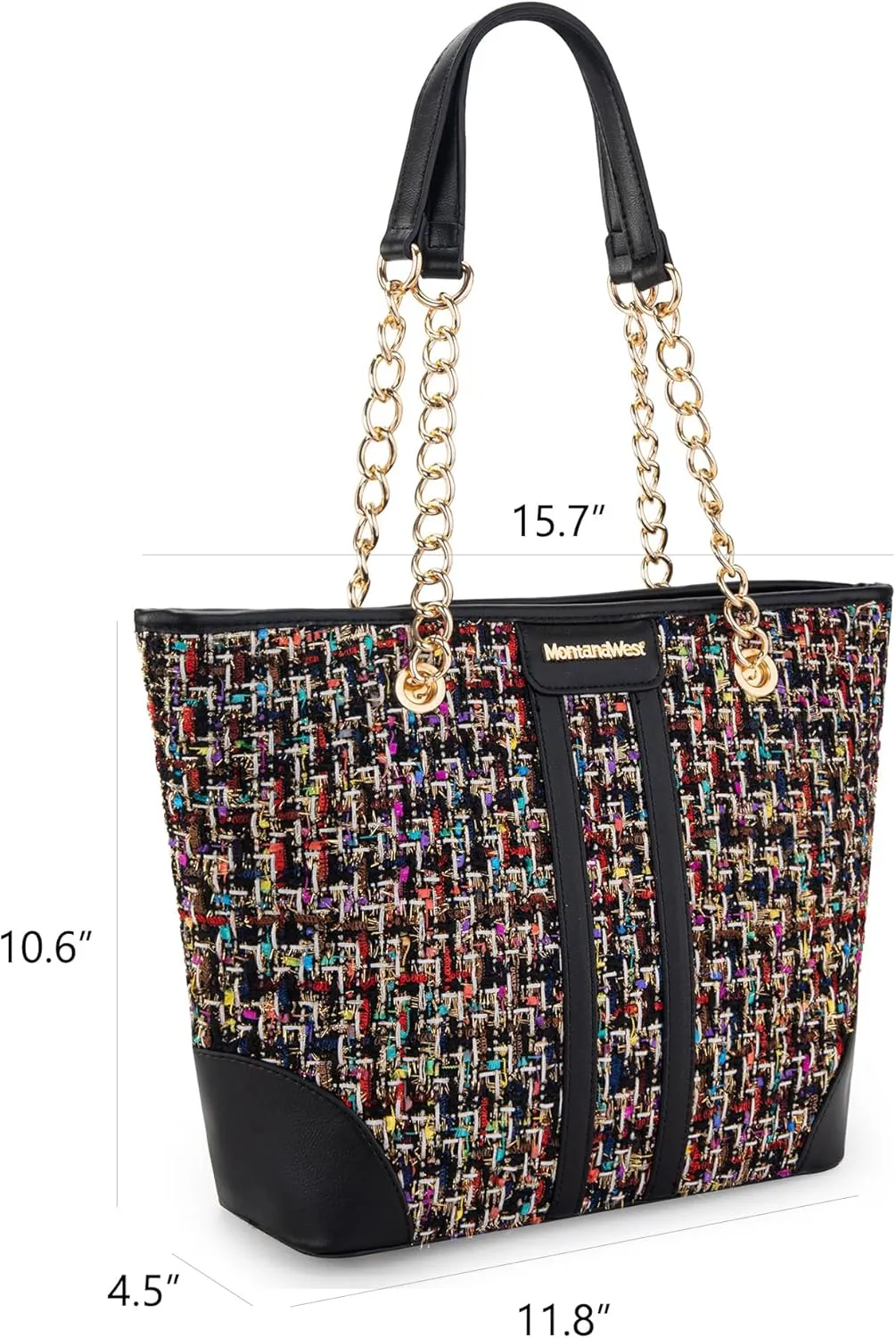 Montana West MEDIUM Tote Bag for Women Quilted Chain Handbags Shoulder Purse