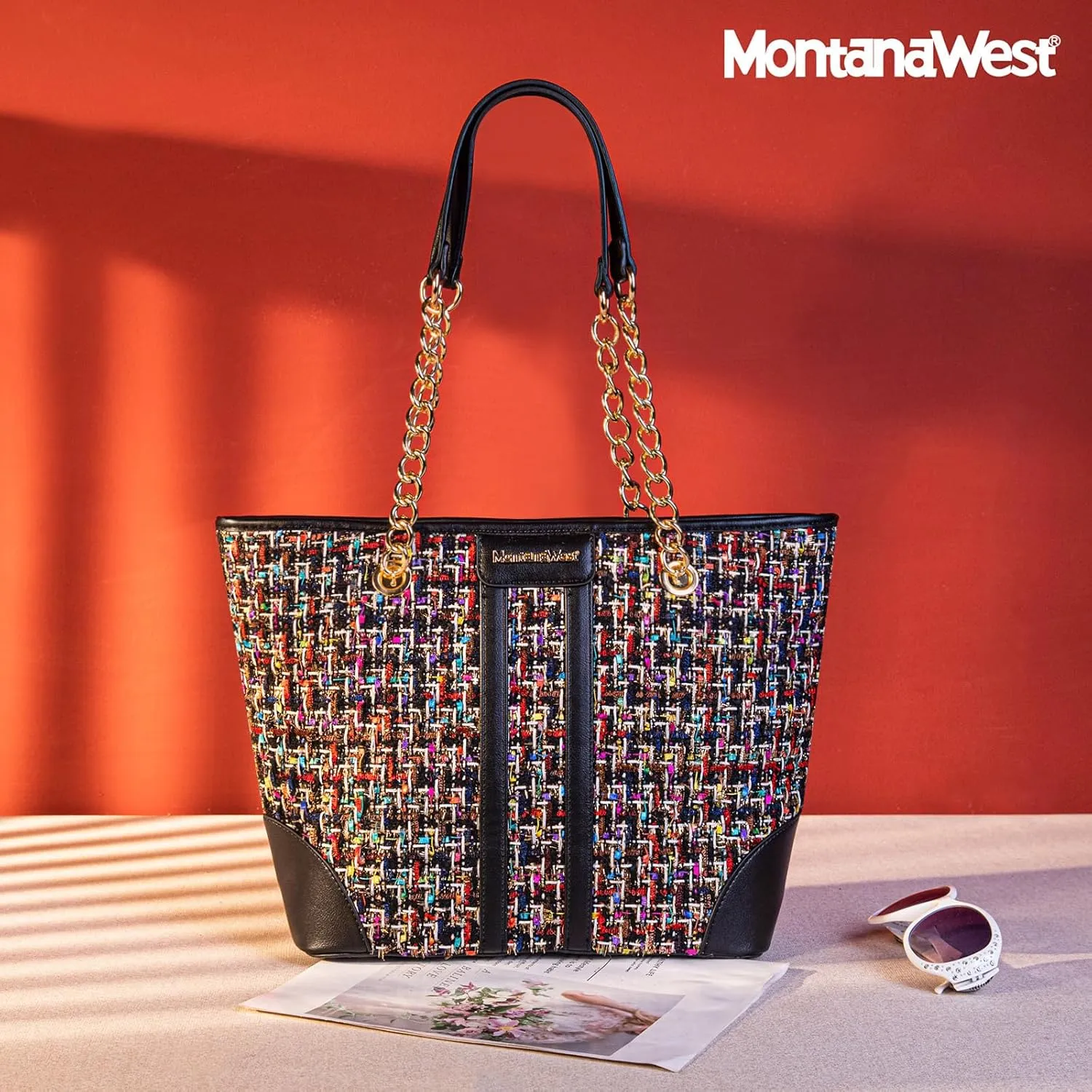 Montana West MEDIUM Tote Bag for Women Quilted Chain Handbags Shoulder Purse