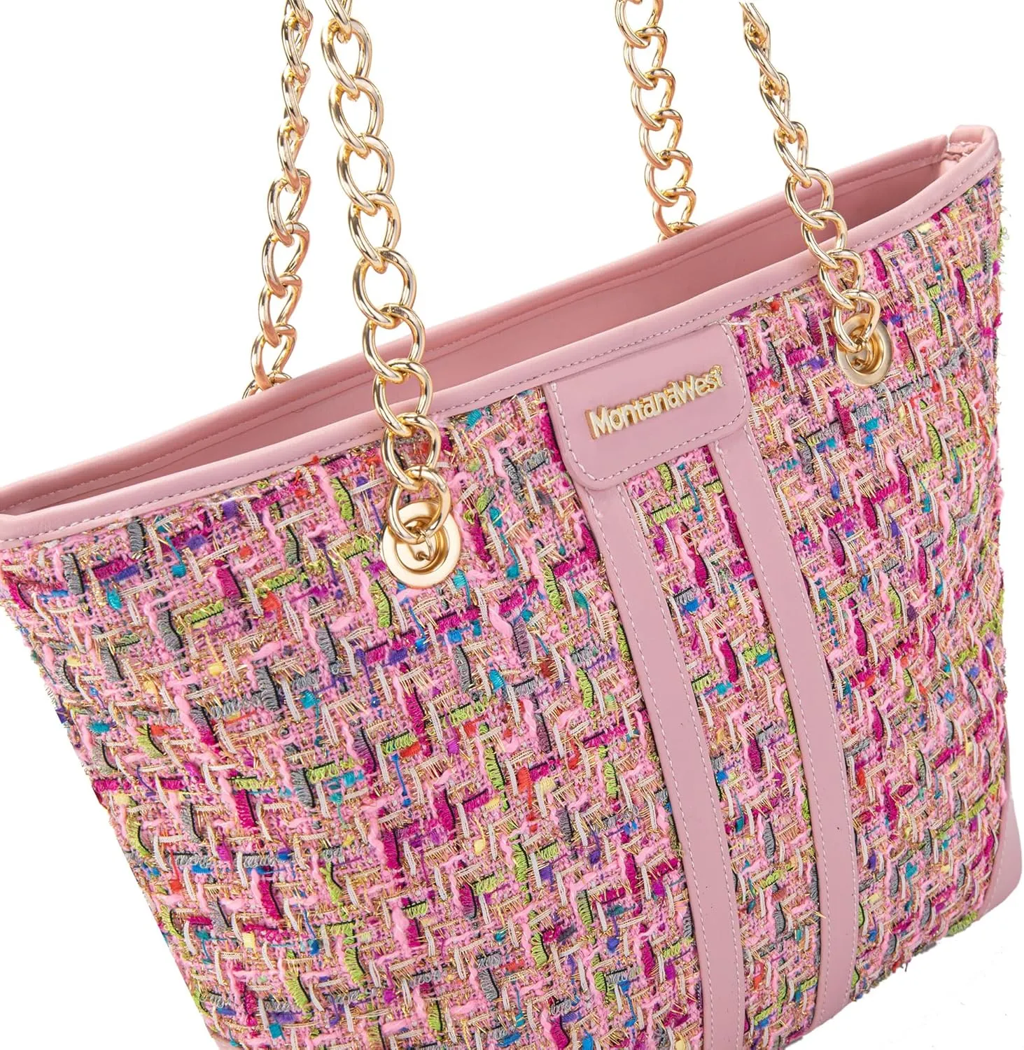 Montana West MEDIUM Tote Bag for Women Quilted Chain Handbags Shoulder Purse