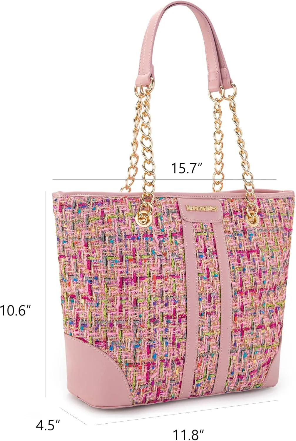 Montana West MEDIUM Tote Bag for Women Quilted Chain Handbags Shoulder Purse