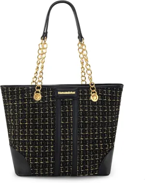 Montana West MEDIUM Tote Bag for Women Quilted Chain Handbags Shoulder Purse
