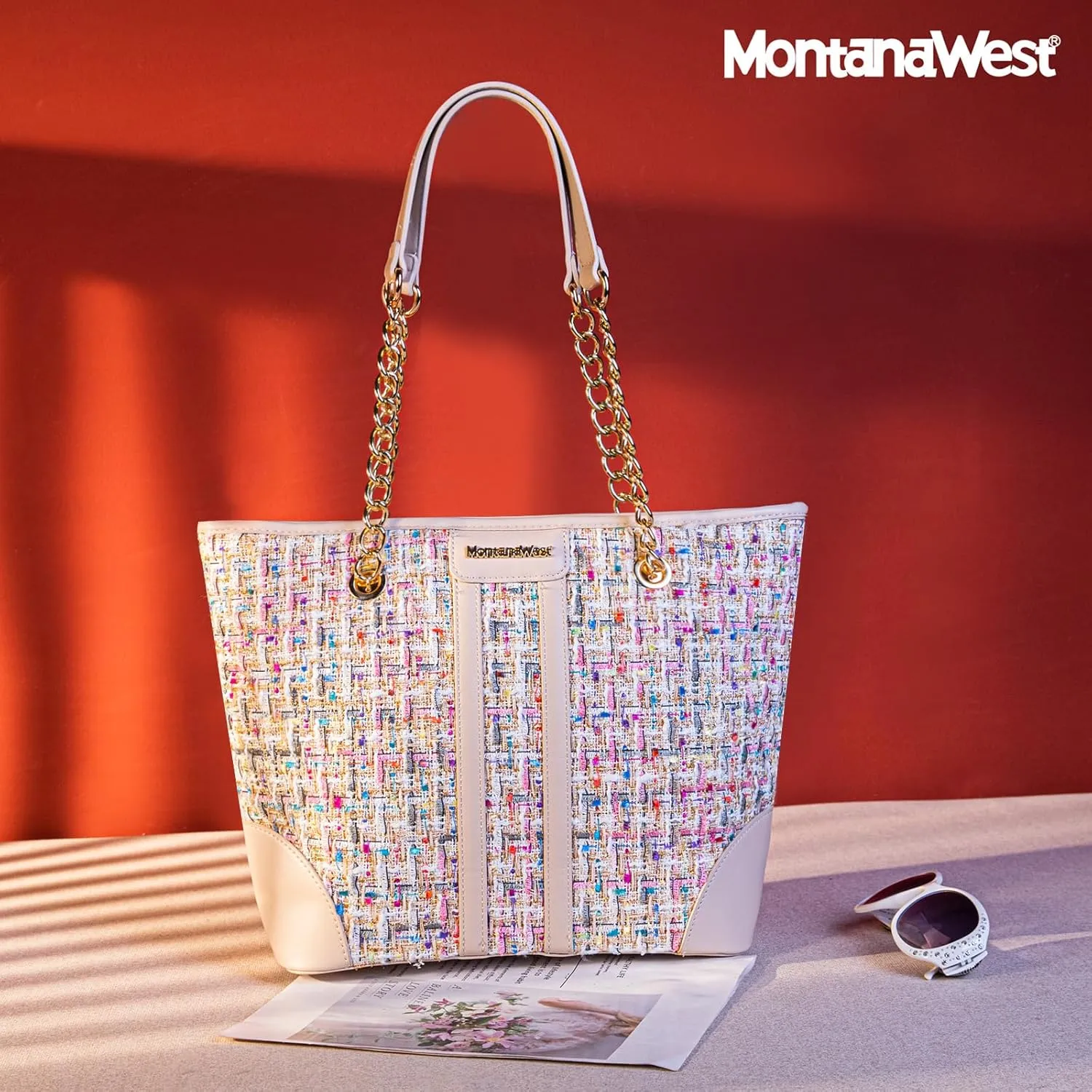 Montana West MEDIUM Tote Bag for Women Quilted Chain Handbags Shoulder Purse