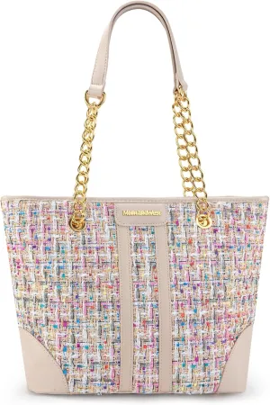 Montana West MEDIUM Tote Bag for Women Quilted Chain Handbags Shoulder Purse