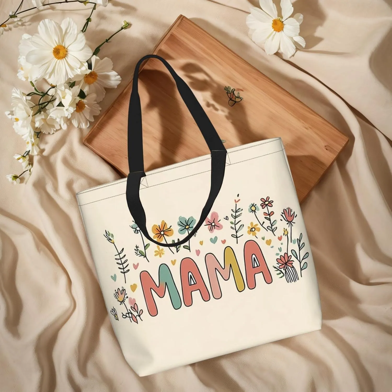 Mothers Day Tote Bag With Zipper Women Mom Bags Large Mama tote bag Reusable With Handles Mother Gifts