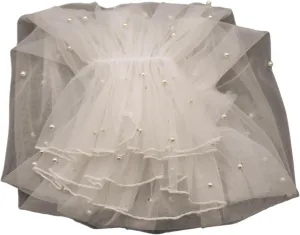Muloo Detachable Arm Sleeves with Pearl Bride Wedding Arm Cover Decorate Ruffle Sleeve for Bridal Accessories