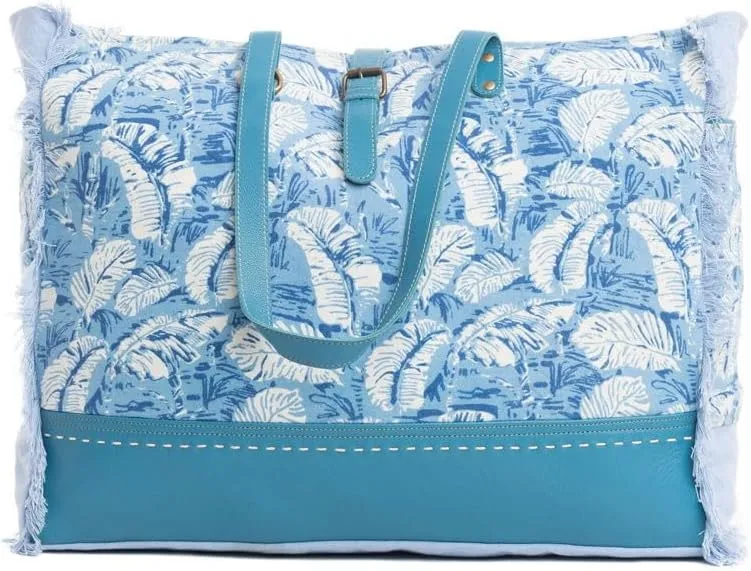 Myra Bag Western Leather Weekender Bag for Women - Upcycled Shoulder Handbag