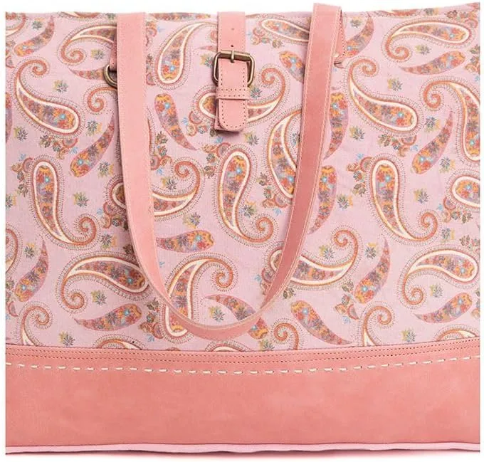 Myra Bag Western Leather Weekender Bag for Women - Upcycled Shoulder Handbag
