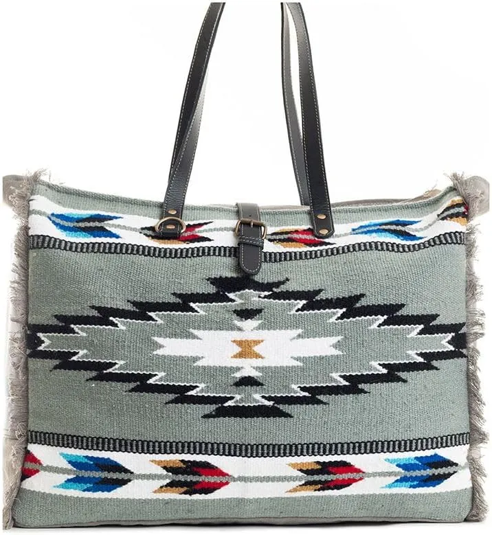 Myra Bag Western Leather Weekender Bag for Women - Upcycled Shoulder Handbag