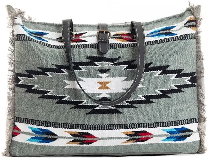 Myra Bag Western Leather Weekender Bag for Women - Upcycled Shoulder Handbag